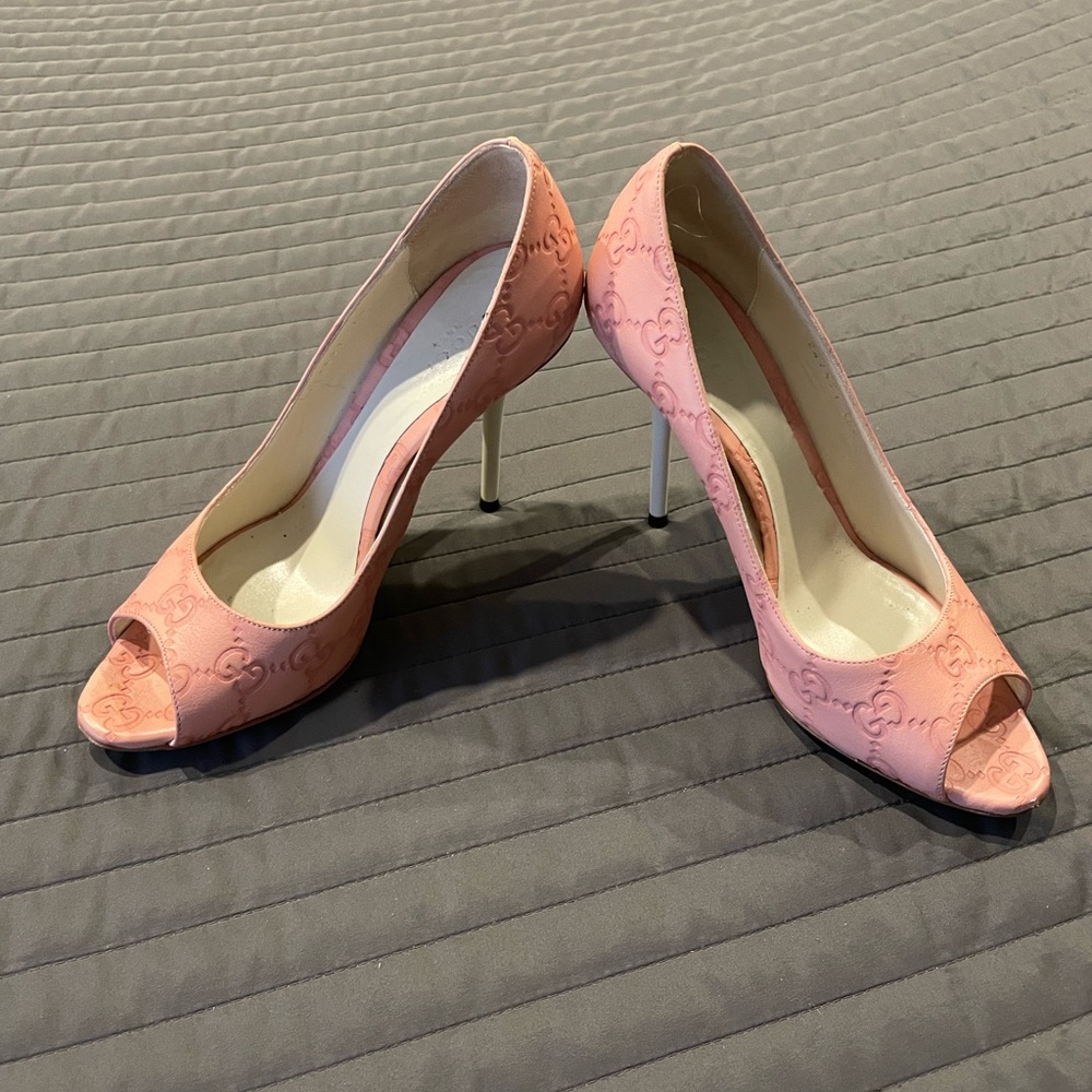 Gucci Blush Pink Peep Toe Heels